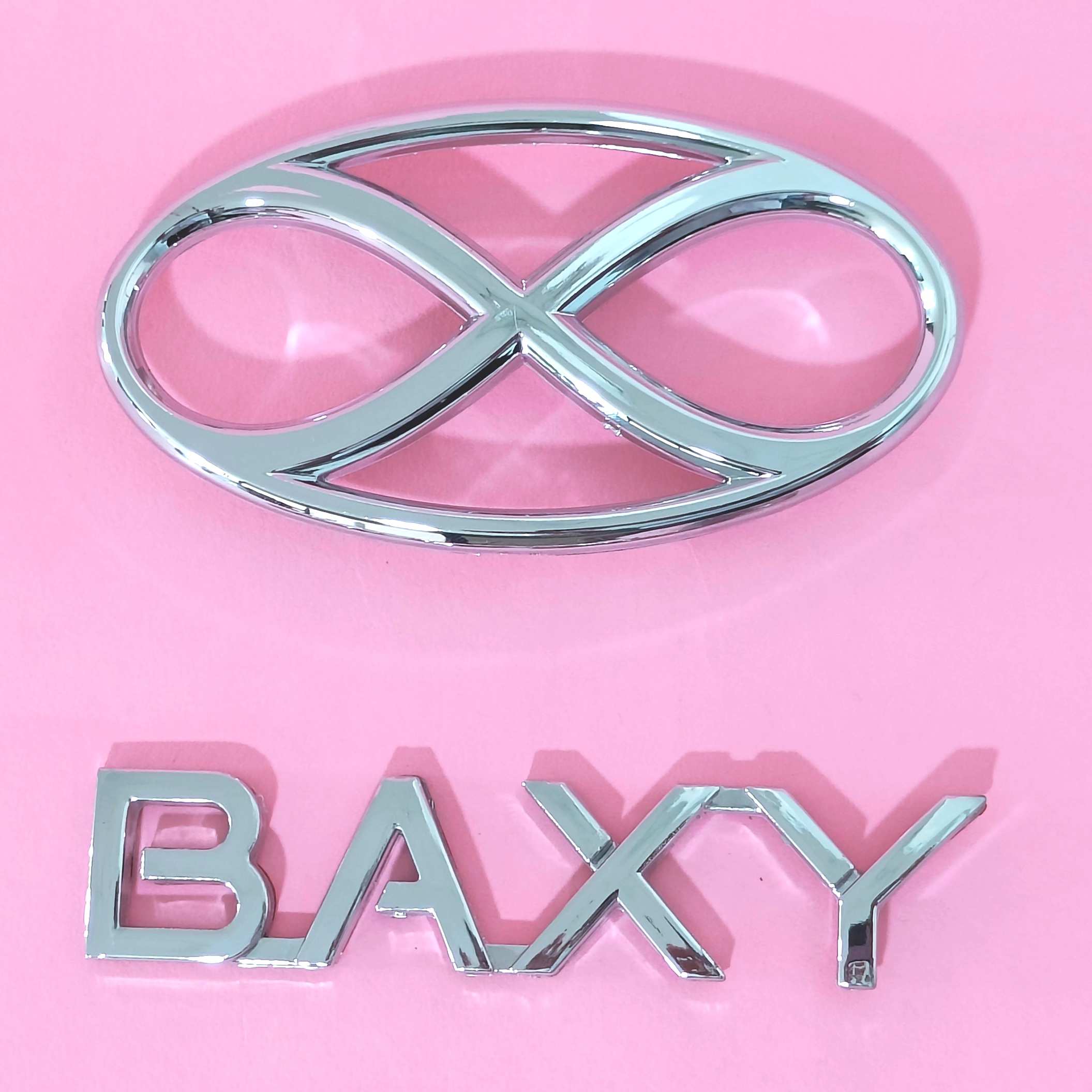 19) BAXY LOGO AND NAME (ABS CROME PLATED)